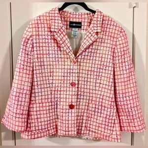 Sag Harbor -Size 14 Pink/White Blazer with Long Sleeves